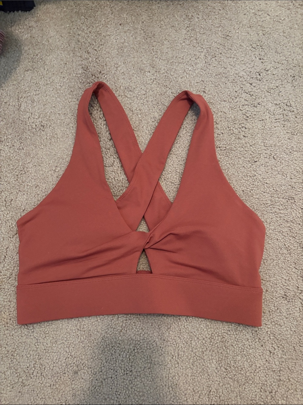 Fabletics Cross-Back Sports Bra - Rusty Rose